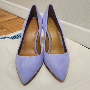 Tory Burch Light Blue/Purple Suede Point Toe Pump Heels